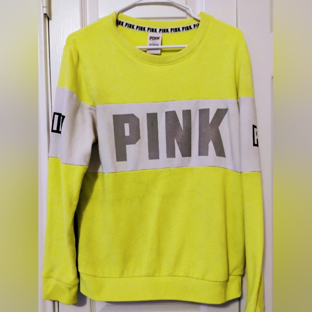Neon pink Victoria's secret sweatshirt